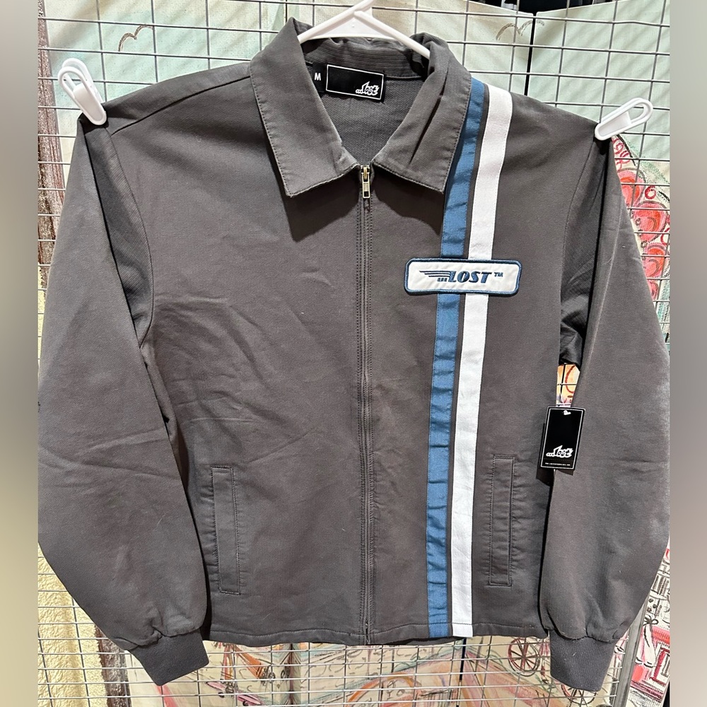 Lost Enterprises Zip Up Jacket Size Medium Dark Grey